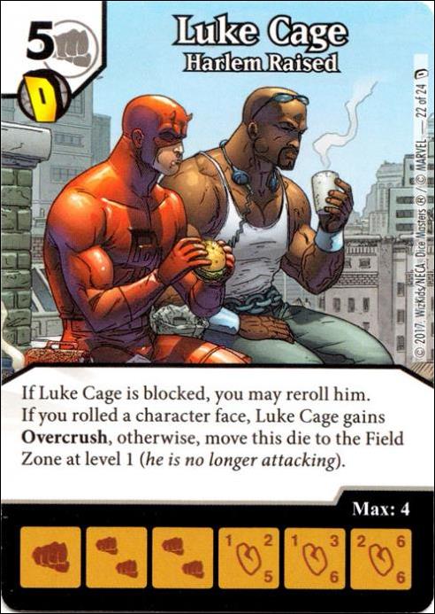 Marvel Dice Masters Defenders card 22 Luke Cage: Harlem Raised