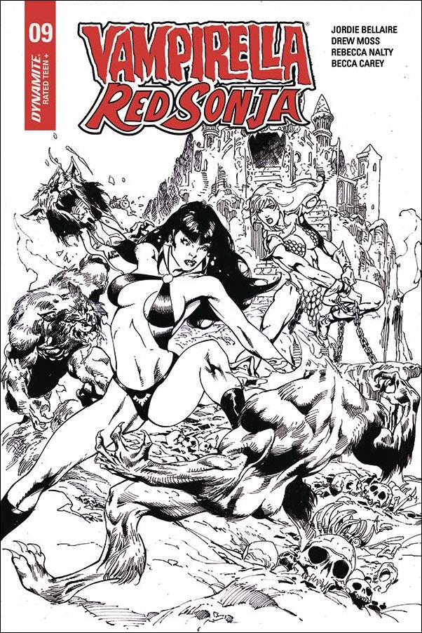 Vampirella / Red Sonja issue 9-H Roberto Castro 1:7 Black & White Cover