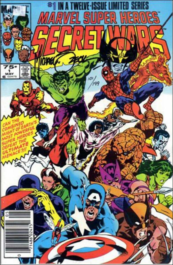 Marvel Super Heroes Secret Wars issue 1-B DF (Signed & Remarked by Mike Zeck) 1/199
