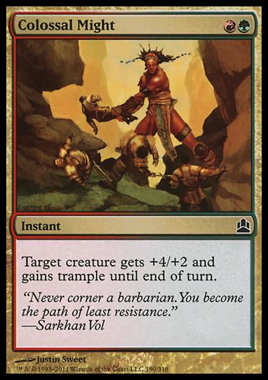 Magic the Gathering: Commander (Base Set) card 190 Colossal Might