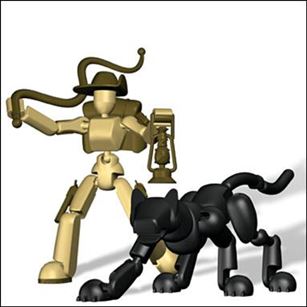 Stikfas figure 8 Beta Female Safari with Jungle Cat (Tan)