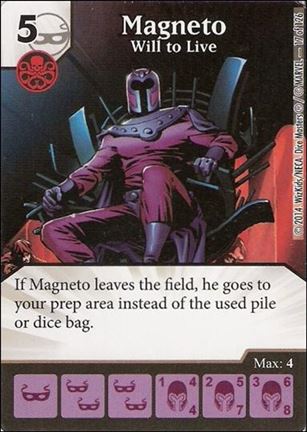 Marvel Dice Masters Uncanny X-Men  card 17 Magneto: Will to Live