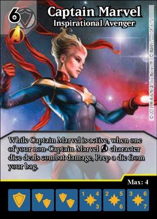 Marvel Dice Masters  Avengers Infinity Gauntlet card 104 Captain Marvel: Inspirational Avenger
