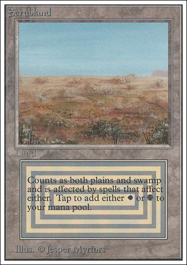 Magic the Gathering: Unlimited (Base Set) card 282 Scrubland