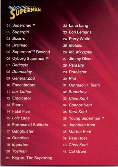 Superman: The Legend (Base Set) card nn Checklist