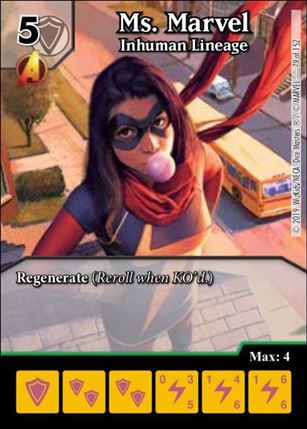 Marvel Dice Masters  Avengers Infinity Gauntlet card 79 Ms. Marvel: Inhuman Lineage 