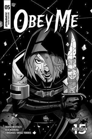 Obey Me issue 5-D 1:15 Black & White Solo Cover