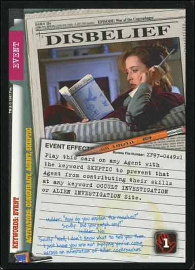 X-Files: 101361 (Base Set) card XF97-0449x1 Disbelief