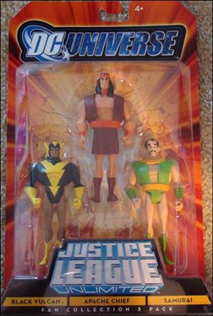 DC Universe: Justice League Unlimited - Fan Collection (3-Packs) figure 1 Black Vulcan / Apache Chief / Samurai