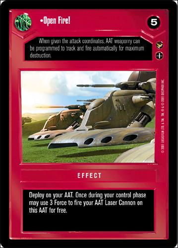 Star Wars: Theed Palace Limited (Base Set) card 32 Open Fire!