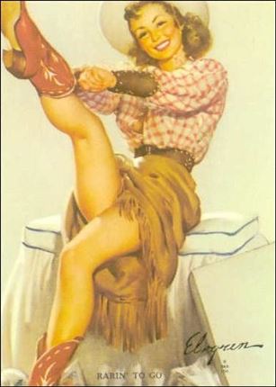 Elvgren's Calendar Pinups (Base Set) card 36 Rarin' to go