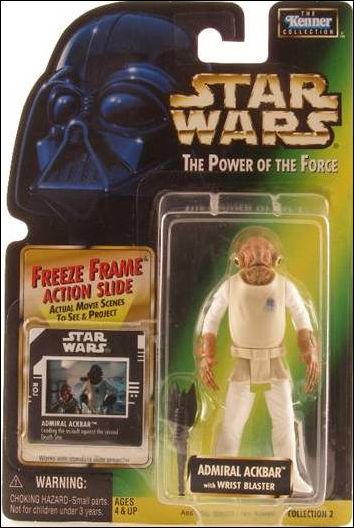 Star Wars: The Power of the Force 2 3 3/4" Basic Action Figures figure 37-D Admiral Ackbar (Wrist Blaster) w/ FF