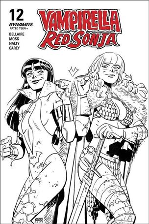 Vampirella / Red Sonja issue 12-Q Leonardo Romero 1:40 Black & White Cover