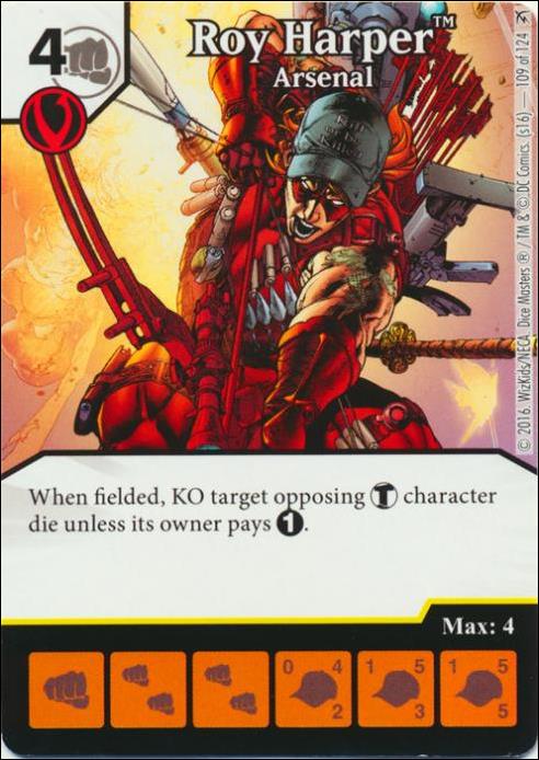 DC Comics Dice Masters Green Arrow and The Flash card 109 Roy Harper: Arsenal