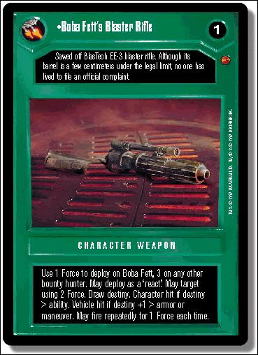 Star Wars: Cloud City Limited (Base Set) card 89 Boba Fett's Blaster Rifle