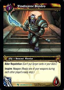 World of Warcraft: March of the Legion (Base Set) card 221 Vindicator Dindro