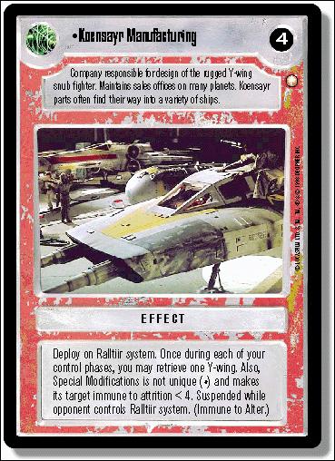 Star Wars: Special Edition Limited (Base Set) card 227 Koensayr Manufacturing