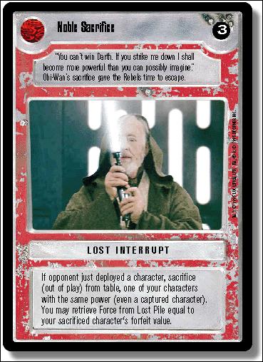 Star Wars: Premiere Limited (Base Set) card 246 Noble Sacrifice