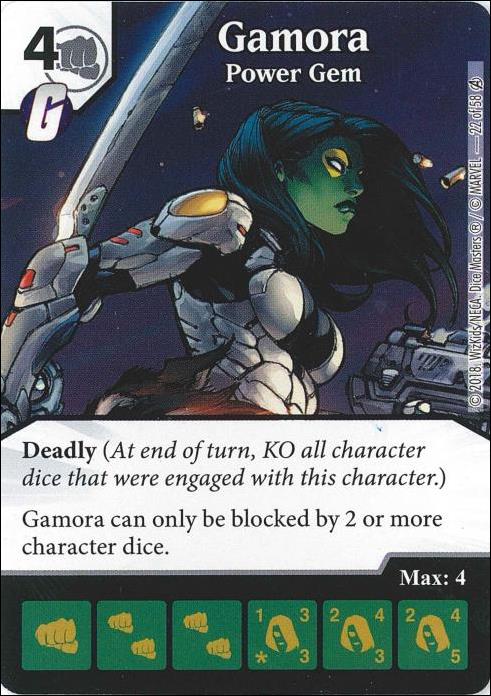 Marvel Dice Masters Avengers Infinity Campaign Box  card 22 Gamora: Power Gem 