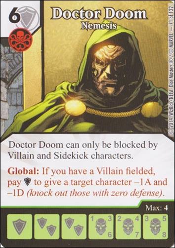 Marvel Dice Masters Avengers vs. X-Men  card 71 Doctor Doom: Nemesis