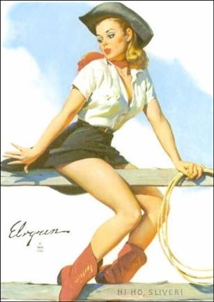 Elvgren's Calendar Pinups (Base Set) card 68 High Ho, Silver