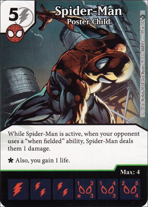 Marvel Dice Masters Civil War card 99 Spider-Man: Poster Child