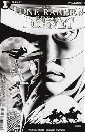 Lone Ranger / Green Hornet issue 1-D John Cassaday 1:10 Black & White Cover