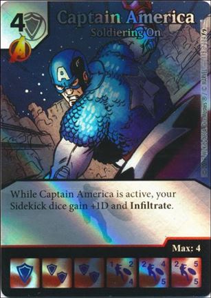 Marvel Dice Masters Guardians of the Galaxy  card 118 Captain America: Soldiering On