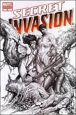 Secret Invasion (2008) issue 4-D Steve McNiven 1:75 Sketch Cover