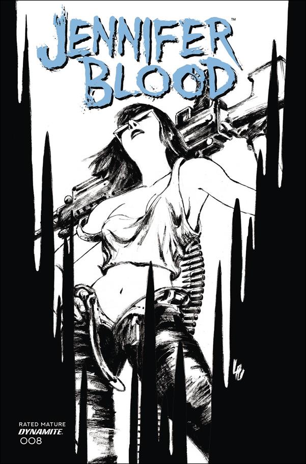 Jennifer Blood (2021) issue 8-M Jonathan Lau 1:15 Black & White Cover