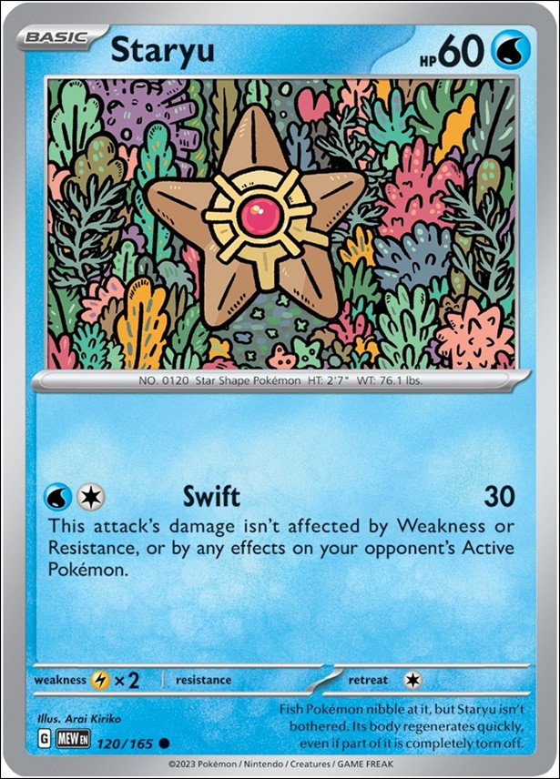 Pokemon: Scarlet & Violet - 151 (Base Set) card 120/165 Staryu