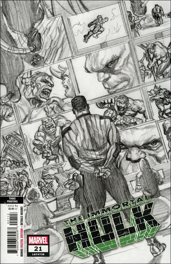 Immortal Hulk issue 21-C Alex Ross B&W Sketch Cover (3rd Printing)