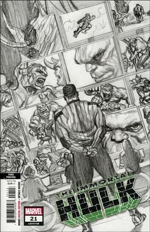 Immortal Hulk issue 21-C Alex Ross B&W Sketch Cover (3rd Printing)