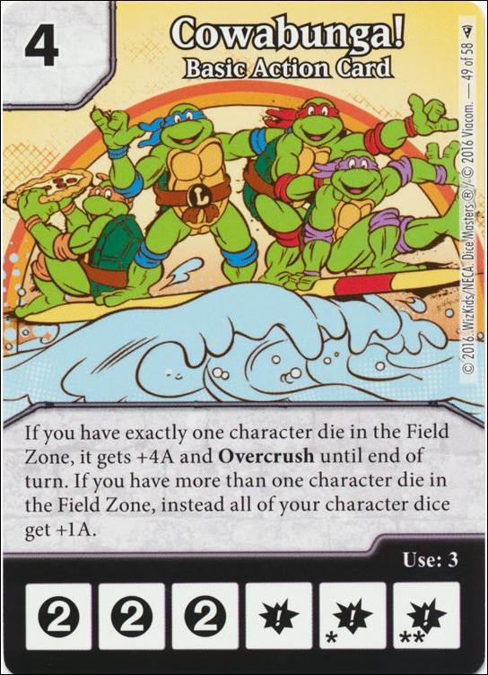 Dice Masters Teenage Mutant Ninja Turtles  card 49 Cowabunga! - Basic Action Card 