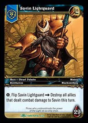World of Warcraft: Through the Dark Portal (Base Set) card 6 Savin Lightguard