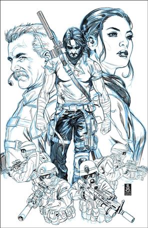 BRZRKR issue 1-N Mark Brooks 1:500 Black & White Virgin Cover