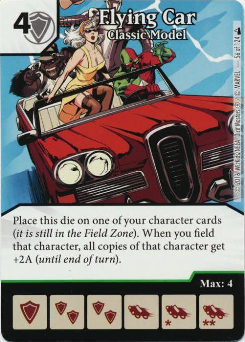 Marvel Dice Masters Deadpool card 56 Flying Car: Classic Model