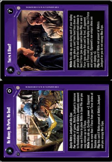 Star Wars: Coruscant Limited (Base Set) card 84 No Money, No Parts, No Deal! / You're A Slave?