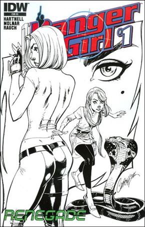 Danger Girl: Renegade issue 1-B J. Scott Campbell 1:10 Black and White Cover