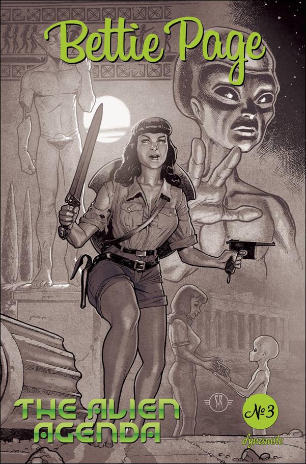Bettie Page: The Alien Agenda issue 3-O Stephane Roux 1:20 Black & White Cover