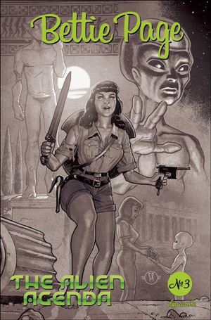 Bettie Page: The Alien Agenda issue 3-O Stephane Roux 1:20 Black & White Cover