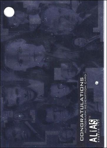 Alias: Season Two (Autograph Subset) card AR1 Redemption Card