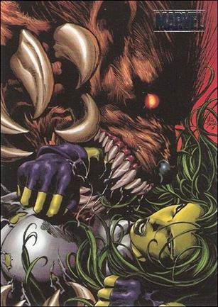 Marvel Heroes and Villains (Silver Foil Parallel Base Set) card 60 She-Hulk vs Ursa Major