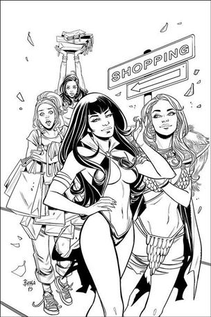 Red Sonja and Vampirella Meet Betty and Veronica issue 10-G Laura Braga 1:7 Black & White Virgin Cover