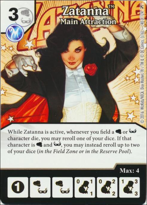 DC Comics Dice Masters Green Arrow and The Flash card 40 Zatanna: Main Attraction