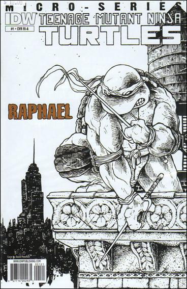 Teenage Mutant Ninja Turtles MicroSeries issue 1-C David Peterson 1:10 Black and White Cover