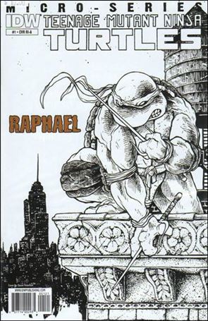 Teenage Mutant Ninja Turtles MicroSeries issue 1-C David Peterson 1:10 Black and White Cover