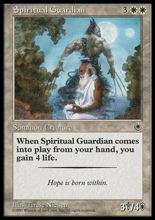 Magic the Gathering: Portal (Base Set) card 27 Spiritual Guardian