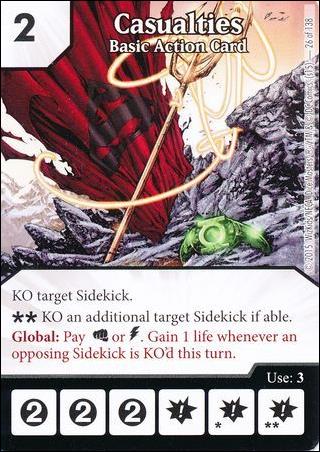 DC Comics Dice Masters Justice League  card 26 Casualties Basic Action Card 