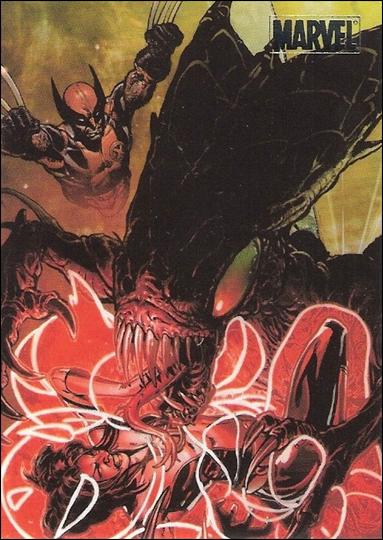 Marvel Heroes and Villains (Silver Foil Parallel Base Set) card 28 Wolverine & Armor vs Brood